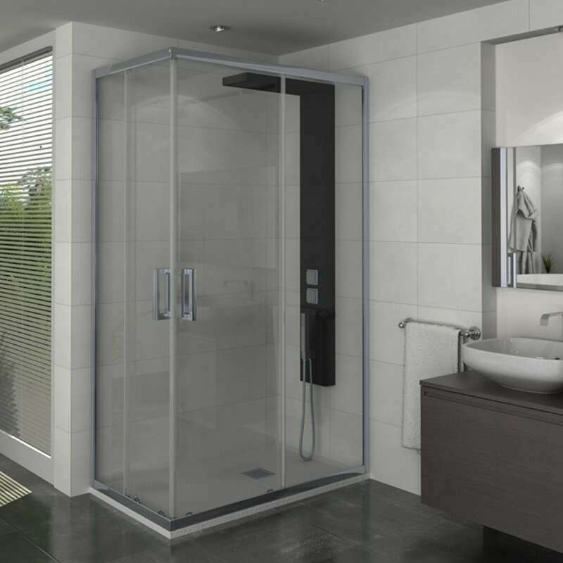 Paroi de douche d'angle en verre trempé - Manhattan