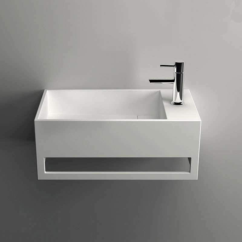 Lave-mains suspendu, vasque rectangulaire en Solid surface - Mona D