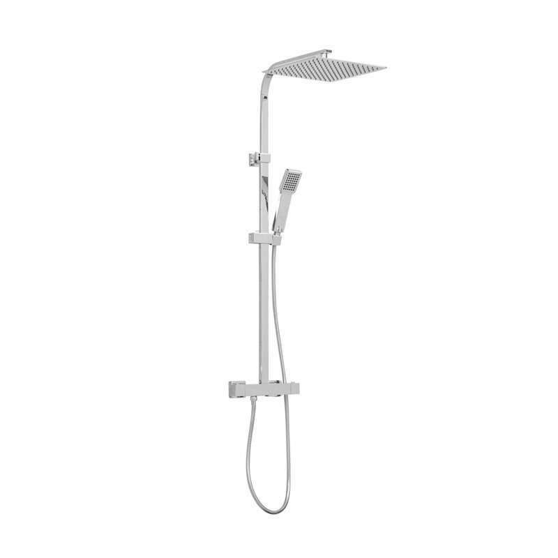 Colonne de douche thermostatique en inox chromé