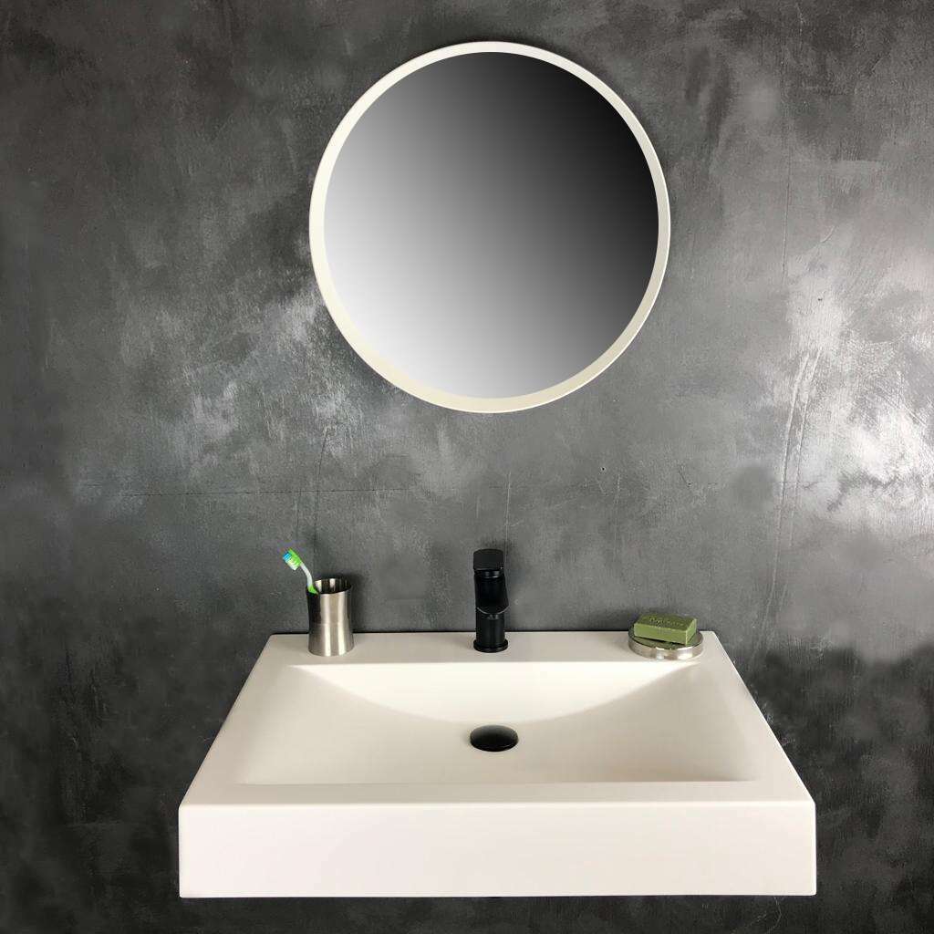 Vasque à poser ou à suspendre 70 cm en Pierre de synthèse - Eva