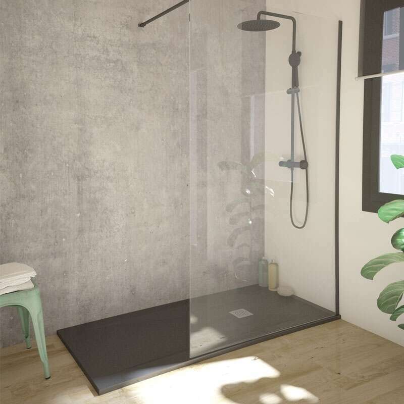 Paroi de douche en verre trempé réversible 70 cm - Single Black