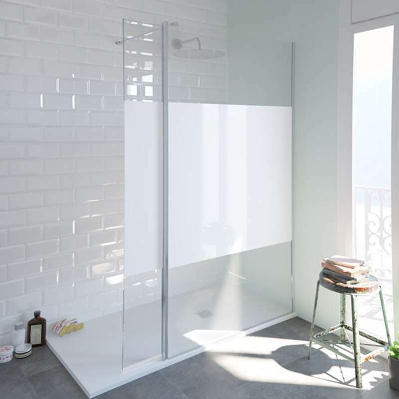 Paroi de douche fixe SINGLE sérigraphié 80x200 cm en verre 8 mm