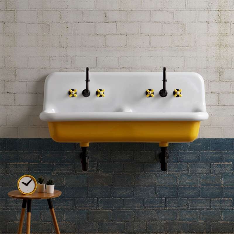 Lavabo en céramique émaillée 120 cm True Colors - Jaune