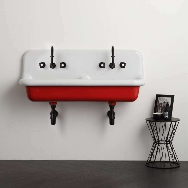 Lavabo en céramique émaillée 120 cm True Colors - Rouge